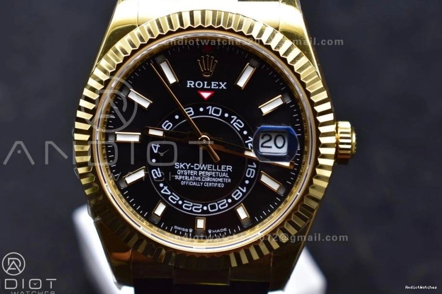 Edition Strap Black Durable 1098 (Gain Weight) YG Oysterflex Sky-Dweller Best 336238 on A23J ZF 1:1 Dial 0101